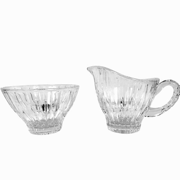 Mikasa Park Lane Retired Crystal Cream Pitcher and Open Sugar Bowl Set